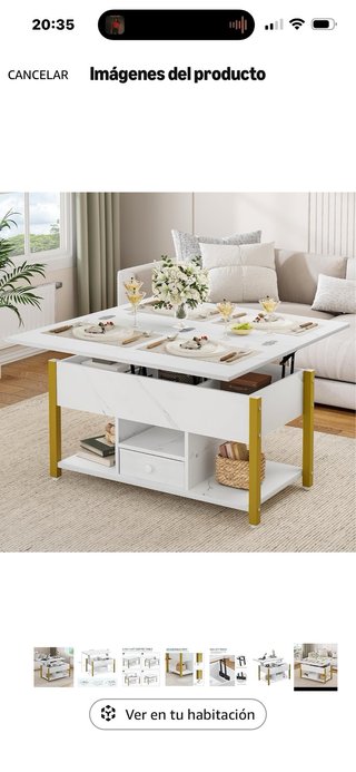 Mesa centro elevable y extensible