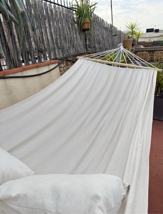Hamaca Blanca con cojines para 2 personas 240x150