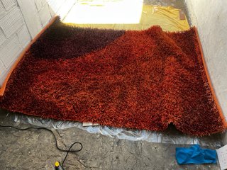 Alfombra grande salón poliéster marrón/naranja