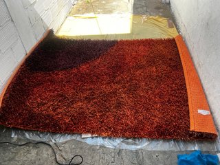 Alfombra grande salón poliéster marrón/naranja