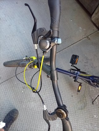 Bicicleta Plegable Azul y Amarilla