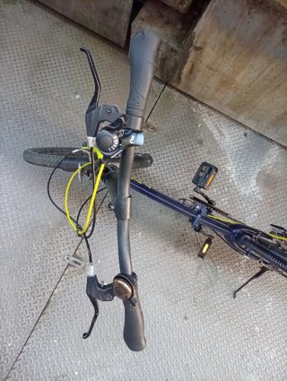 Bicicleta Plegable Azul y Amarilla