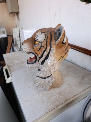 Figura Cabeza Tigre Rugiendo