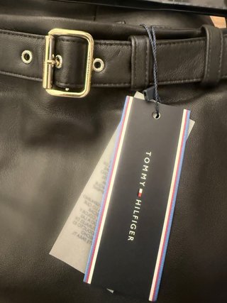 Falda Tommy Hilfiger Piel Negra Talla 8