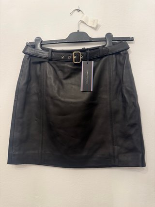 Falda Tommy Hilfiger Piel Negra Talla 8