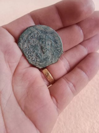 Moneda Romana Bizantina Antigua tiberio