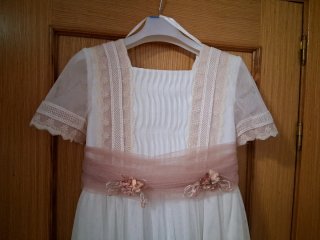 Vestido Comunión Rosa Clara R713 Premium