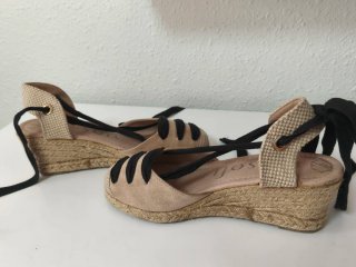Alpargatas cuña con cintas Mysoft beige talla 39