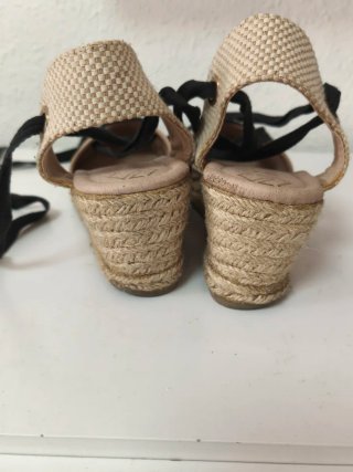 Alpargatas cuña con cintas Mysoft beige talla 39
