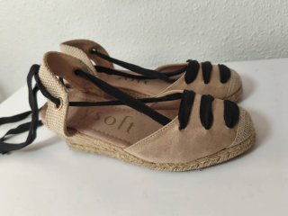 Alpargatas cuña con cintas Mysoft beige talla 39