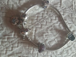 Pulsera Pandora Plata Corazones y Corazón I Love Y