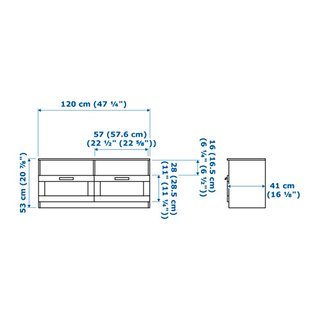Mueble TV IKEA Negro Puertas Cristal