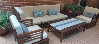 Conjunto muebles Teca jardín/exteior
