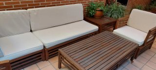 Conjunto muebles Teca jardín/exteior