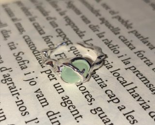 Anillo mujer verde ajustable estilo naturaleza