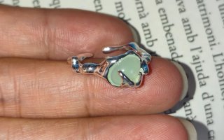 Anillo mujer verde ajustable estilo naturaleza