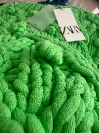 Chaleco Zara verde talla M