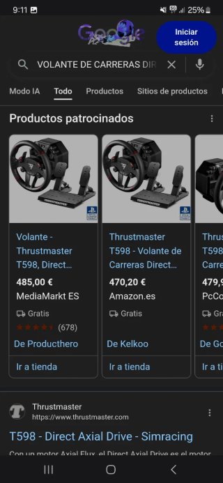 Volante Thrustmaster T598 PS5/PS4