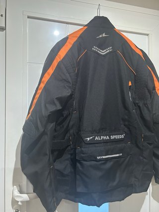 Chaqueta Moto Negra y Naranja Talla 4XL