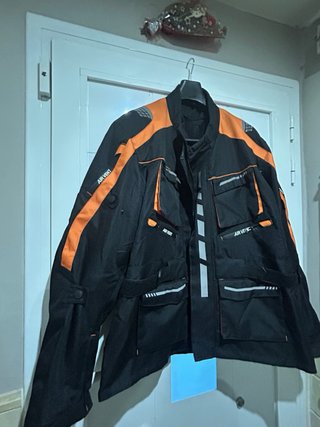 Chaqueta Moto Negra y Naranja Talla 4XL