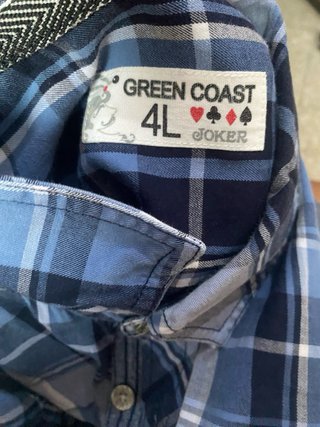 Camisa de cuadros azul y blanca talla 4l ( M )