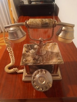 Teléfono Vintage Italiano Bronce y Mármol