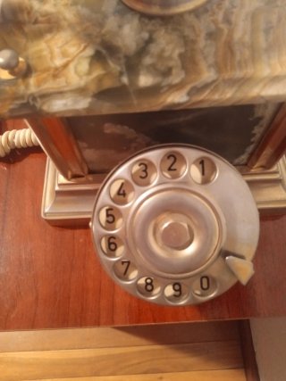 Teléfono Vintage Italiano Bronce y Mármol
