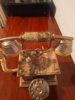 Teléfono Vintage Italiano Bronce y Mármol