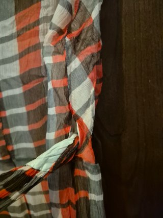 Vestido seda cuadros M/38