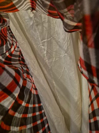 Vestido seda cuadros M/38
