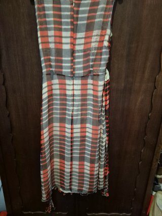 Vestido seda cuadros M/38
