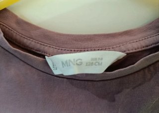 Camiseta manga larga morada Mango