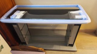 Mesa TV cristal y metal