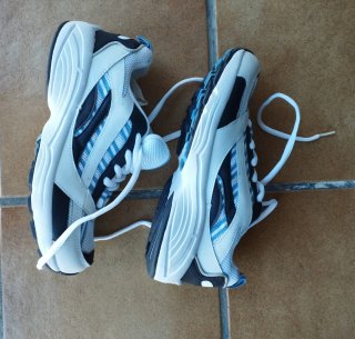 Zapatillas deportivas blancas y azules
