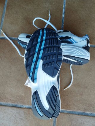 Zapatillas deportivas blancas y azules