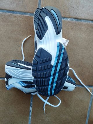 Zapatillas deportivas blancas y azules