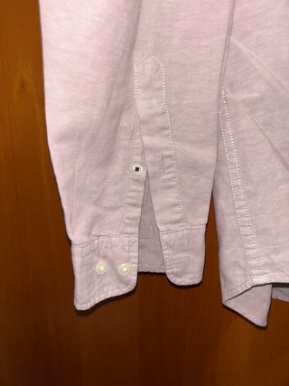 Camicia uomo in lino rosa collo alla coreana