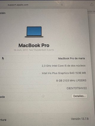 MacBook Pro 13 2017 Plata