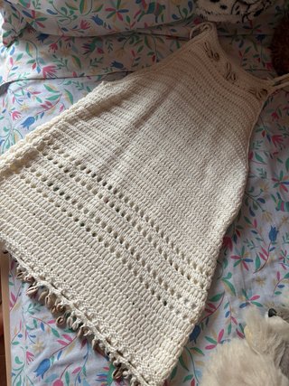 Top crochet conchas y abalorios