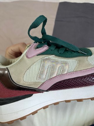 Zapatillas Mustang Mujer Beige y Verde