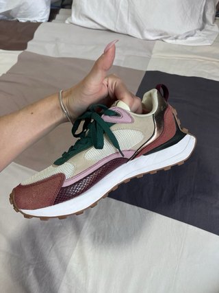 Zapatillas Mustang Mujer Beige y Verde