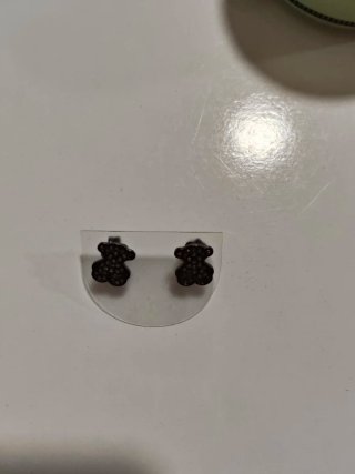 Pendientes Tous Oso Negro y Dorado con circonitas
