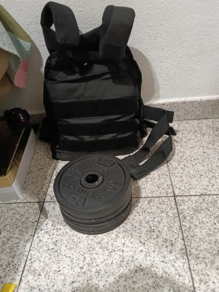 Chaleco lastre y discos de pesas de 2k