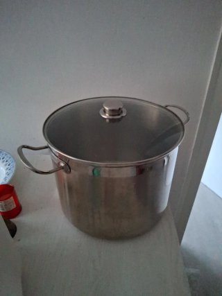 Olla de acero inoxidable 20L con tapa de cristal