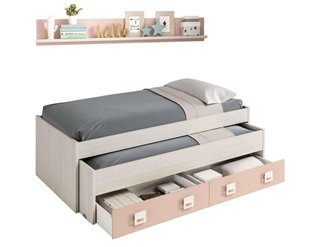 Cama juvenil 2 plazas con repisa