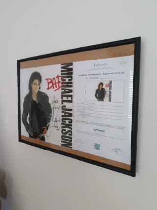 Quadro scansione Autografo Michael Jackson con COA