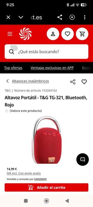 Altavoz Portátil T&G TG-321 Bluetooth. Sin abrir.