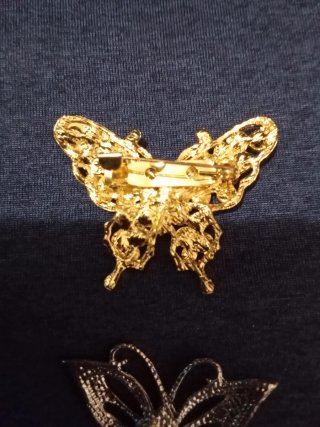 Broches mariposa vintage con pedrería