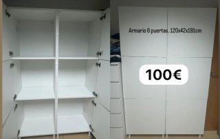 Armario 6 puertas 120x42x191cm