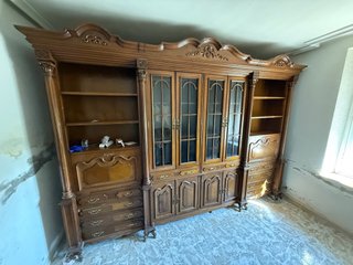 Mueble comedor vintage madera y cristal